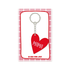 Sleutelhanger hart “Mama” – ik hou van jou
