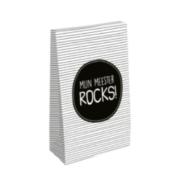 Mijn meester rocks - blokbodemzakje