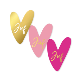 Juf - hartjes sticker