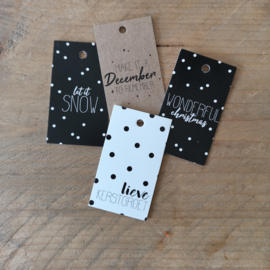 4 verschillende kerst -  kadolabels
