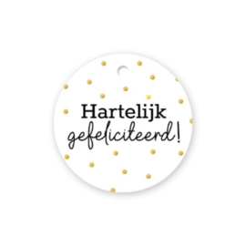 Hartelijk gefeliciteerd - kadolabel