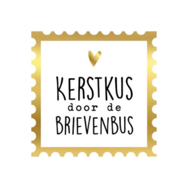 Kerstkus door de brievenbus - sticker