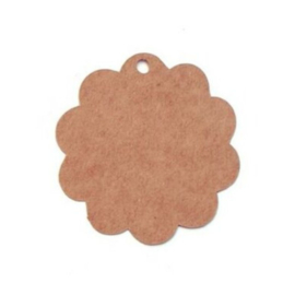 Bruin rond schelpen - label
