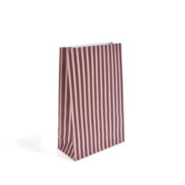 Bruin/Roze streep | Blokbodemzakje