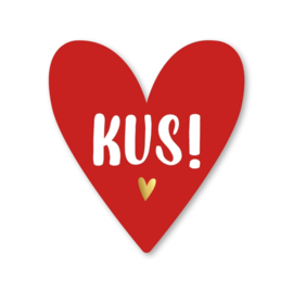 Wenskaart kus in hartvorm – liefdevol gebaar