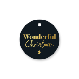 Wonderful Christmas - kerst kadolabel