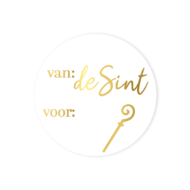 Van de sint, voor... - sinterklaassticker