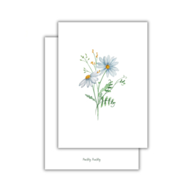 Blauwe bloemen - wenskaarten