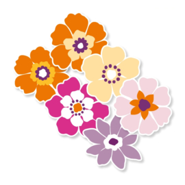Zomerkleurige Bloemen Stickers – Vrolijke Set