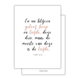 Geloof, hoop en liefde - christelijke kaart