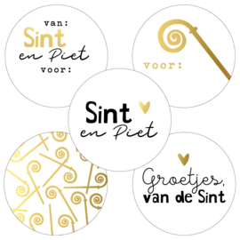 Sint en Piet (5 varianten) - sint sticker