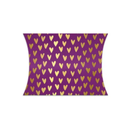 Paars gondeldoosje met gouden hartjes – feestelijk & lief