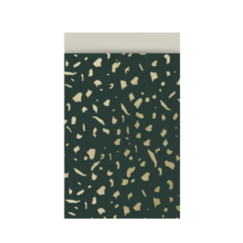 Terrazzo green/gold - kadozakje 12x19cm.