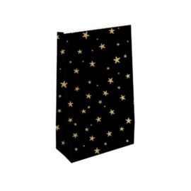 Blokbodemzakje gouden sterren 18x8x30cm – feestelijk & stijlvol