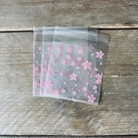 Roze bloemen - traktatie zakje