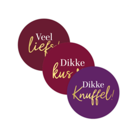 Veel liefs / kus / knuffel - sticker