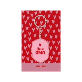 Sleutelhanger ovaal “Lieve oma” – liefdevol cadeautje