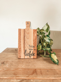 Rechthoekige, houten borrelplank – Boter, Kaas en Liefde