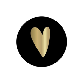 Sticker - Hartje zwart/goud