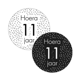 Hoera 11 jaar - sticker