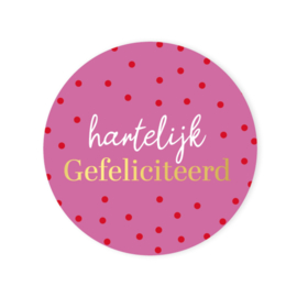 Hartelijk gefeliciteerd - sticker