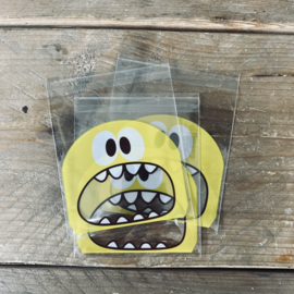 Geel monster - traktatie zakje