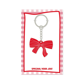 Strik Sleutelhanger – Roze & Rood