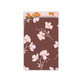 Kadozakje bloemenprint paars/rood met roze accenten