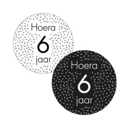 Hoera 6 jaar - sticker