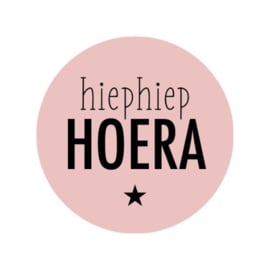 Hiep Hiep Hoera - roze sticker