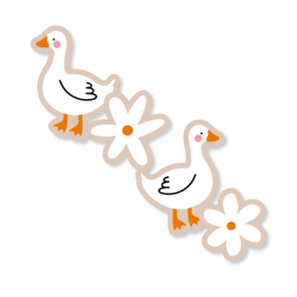 Gans & Bloemetje - Sticker