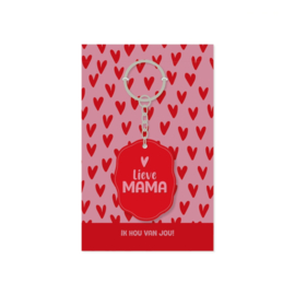 Sleutelhanger ovaal “Lieve mama” – Moederdag cadeau
