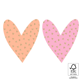 Small hearts stickers Pink | 10 stuks