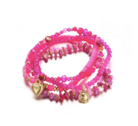 Armbanden set Fuscia