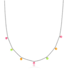 Little Smiley Neckless Neon Silver