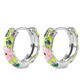 Flower Light Green Earrings Creolen