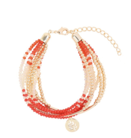 Sparkle shine leaf | Bracelet | Red