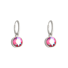 Shine Bright | Oorbellen | Fuscia-Silver