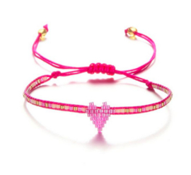 Hartje Armband fuscia