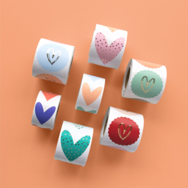Small hearts stickers Pink | 10 stuks