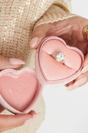Hart sieraden doosje Lila