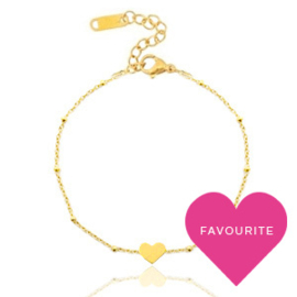 Tiny Heart Bracelet Gold