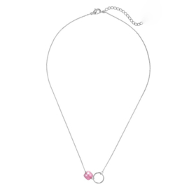 Square Pink | Ketting | Silver
