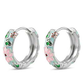 Flower Light Blue Earrings Creolen