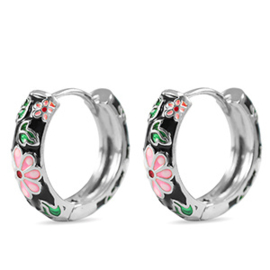 Flower Black Earrings Creolen