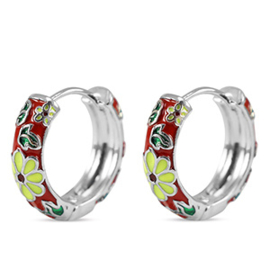 Flower Red Earrings Creolen