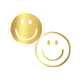 Smiley Wit/Goud | Stickers | 8 stuks