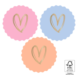 Pastel Hearts Stickers | 9 stuks