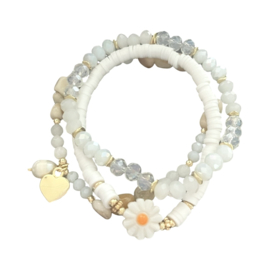 Armbanden set Daisy Wit