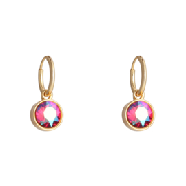 Shine Bright | Oorbellen | Fuscia-Gold